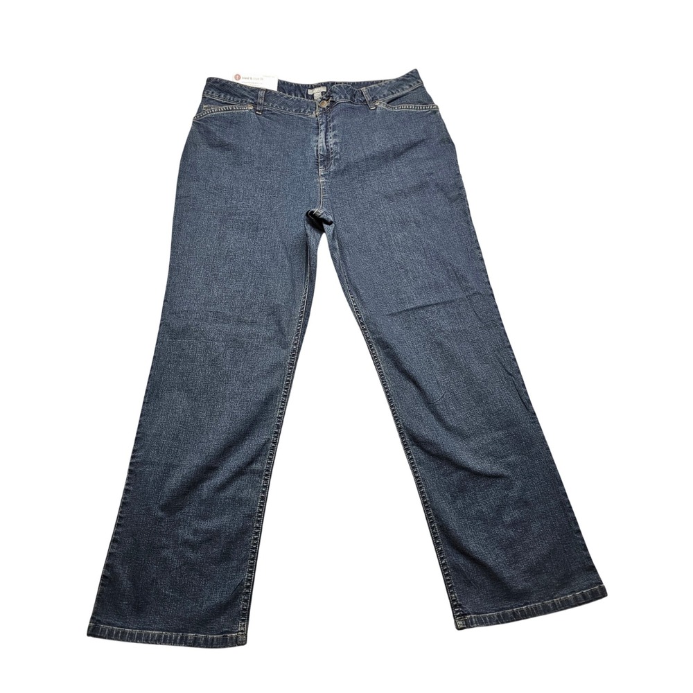 NWT J.Jill Tried & True Fit Straight Leg Jeans Denim Womens 16P Petite Stretch